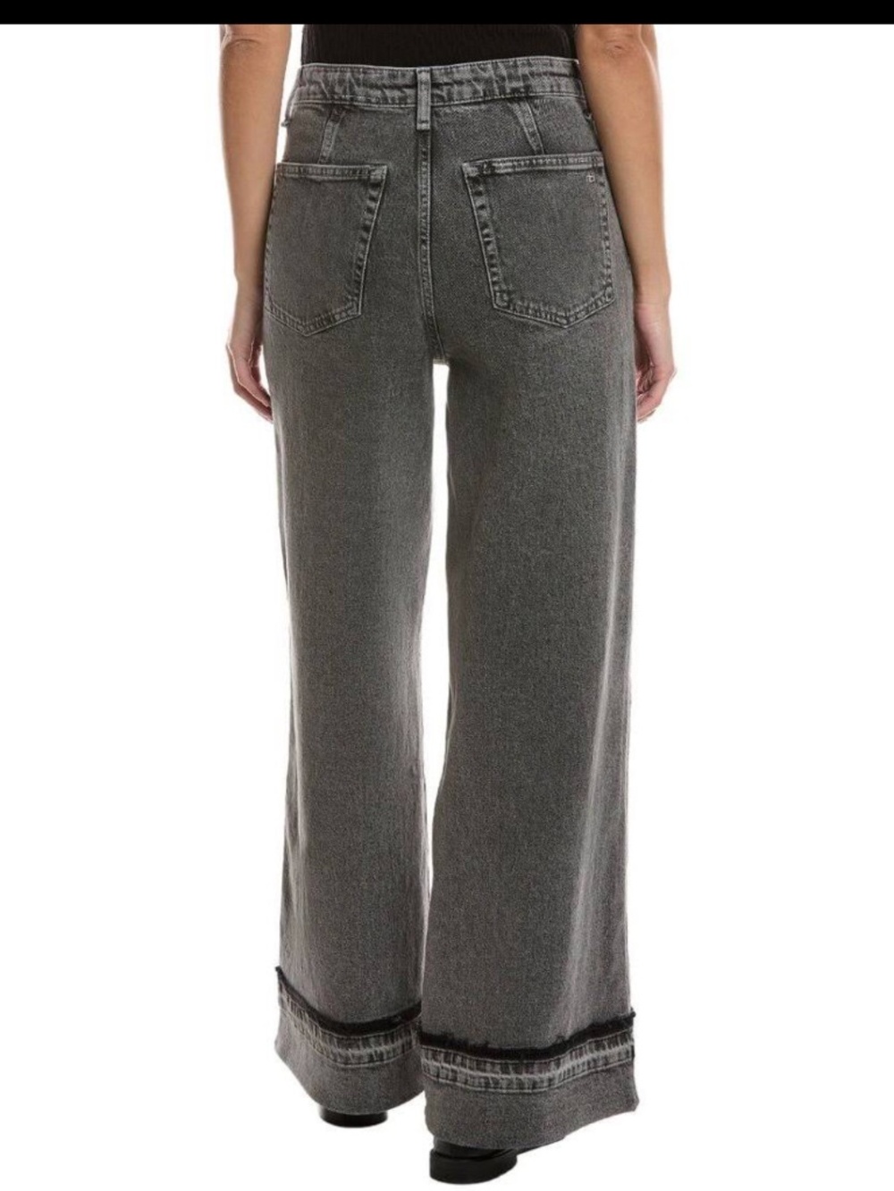 rag & bone Melina Patch Pockets Wide Leg Washed Gray Jeans Size 28 - Picture 2 of 16